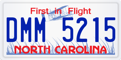 NC license plate DMM5215
