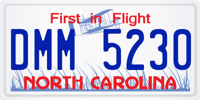 NC license plate DMM5230