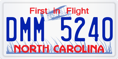 NC license plate DMM5240