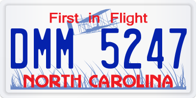 NC license plate DMM5247