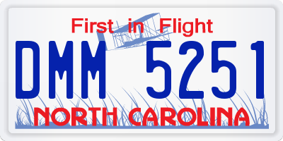 NC license plate DMM5251