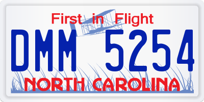 NC license plate DMM5254