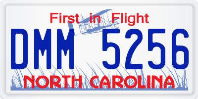 NC license plate DMM5256