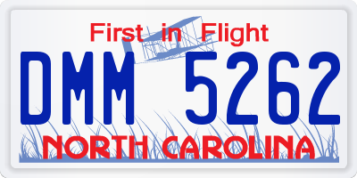 NC license plate DMM5262
