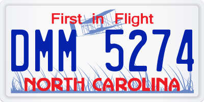 NC license plate DMM5274
