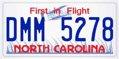 NC license plate DMM5278