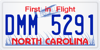 NC license plate DMM5291