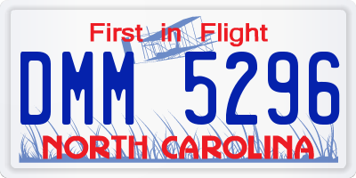 NC license plate DMM5296