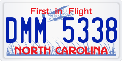 NC license plate DMM5338