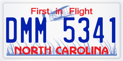 NC license plate DMM5341