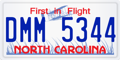 NC license plate DMM5344