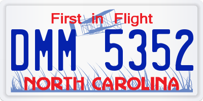 NC license plate DMM5352