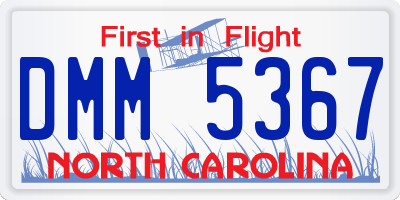NC license plate DMM5367