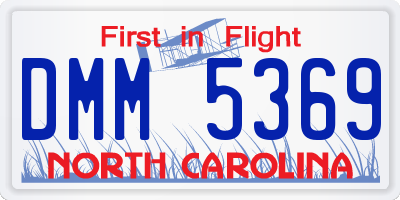 NC license plate DMM5369