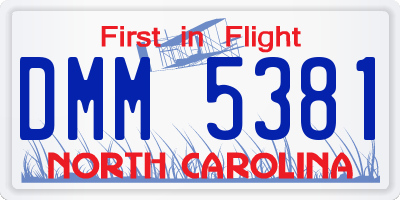 NC license plate DMM5381