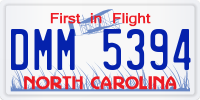NC license plate DMM5394
