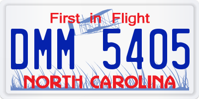 NC license plate DMM5405