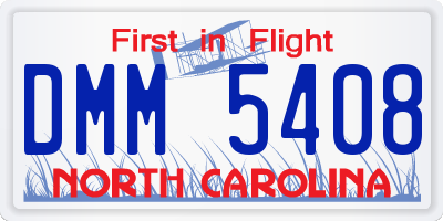 NC license plate DMM5408
