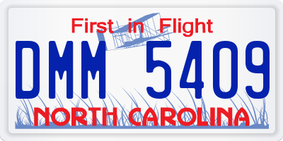 NC license plate DMM5409