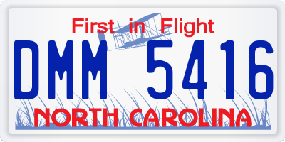 NC license plate DMM5416