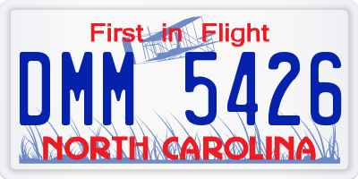 NC license plate DMM5426