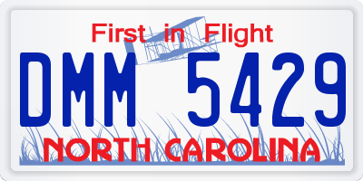 NC license plate DMM5429