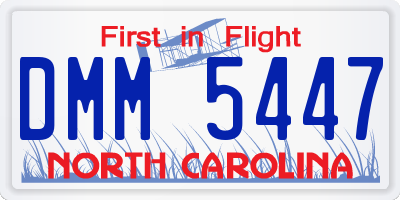 NC license plate DMM5447