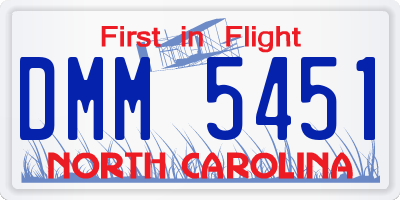 NC license plate DMM5451