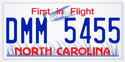 NC license plate DMM5455