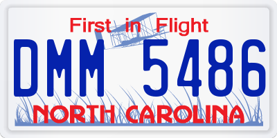NC license plate DMM5486