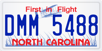 NC license plate DMM5488