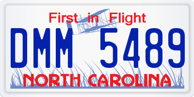 NC license plate DMM5489