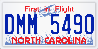 NC license plate DMM5490