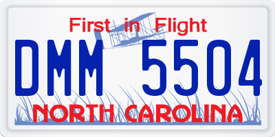 NC license plate DMM5504