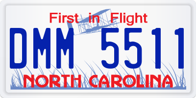 NC license plate DMM5511