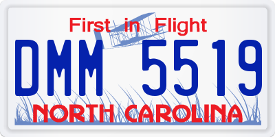NC license plate DMM5519