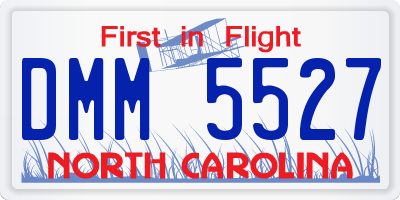 NC license plate DMM5527