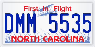 NC license plate DMM5535