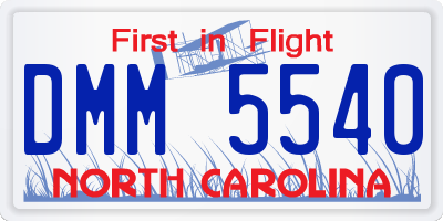 NC license plate DMM5540