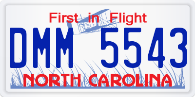 NC license plate DMM5543