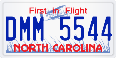 NC license plate DMM5544