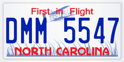 NC license plate DMM5547