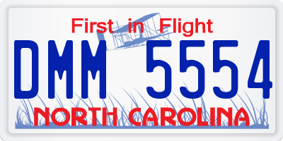 NC license plate DMM5554