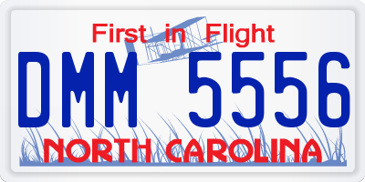 NC license plate DMM5556