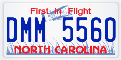 NC license plate DMM5560