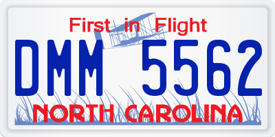 NC license plate DMM5562