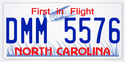 NC license plate DMM5576