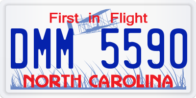 NC license plate DMM5590