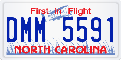 NC license plate DMM5591