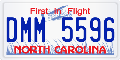 NC license plate DMM5596